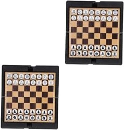 INOOMP 2pcs Travel Set Backgammon Travel Set Kids Play Set Portable Chess Set Kids Play Sets International Draughts Board Chess And Checkers Set Magnetic Checkers International Checkers -Folkmanis Toys Shop 41wxaLGLpL. AC