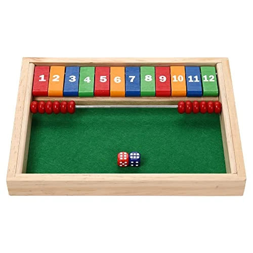 Sterling Games 12 Numbers Shut The Box Game With Abacus Counting Beads Wooden Math Dice Game For Kids And Small Children 7 Sterling Games 12 Numbers Shut The Box Game With Abacus Counting Beads Wooden Math Dice Game For Kids And Small Children - Image 5