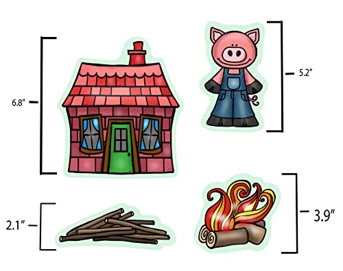 Three Little Pigs Story Set Flannel Felt Board Figures 14 Pieces PRECUT Plus Activity Pages Preschool Toddlers (Medium) 5 Three Little Pigs Story Set Flannel Felt Board Figures 14 Pieces PRECUT Plus Activity Pages Preschool Toddlers (Medium) - Image 3