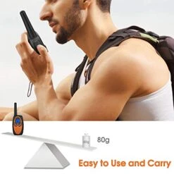 Walkie Talkies Long Range, Topsung M880 FRS Two Way Radio For Adults With Mic LCD Screen/Durable Wakie-Talkies With Noise Cancelling For Men Women Outdoor Adventures Cruise Ship (Blue And Orange)