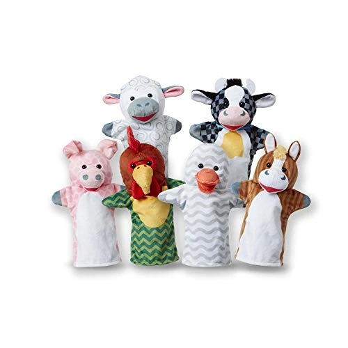 Melissa & Doug Barn Buddies Hand Puppets, Set Of 6 (Cow, Sheep, Horse, Duck, Chicken, Pig) , Multicolor 3 Melissa & Doug Barn Buddies Hand Puppets, Set Of 6 (Cow, Sheep, Horse, Duck, Chicken, Pig) , Multicolor