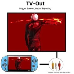 Handheld Game Console 5.1 Inch Pro Retro Games Consoles Built-in Classic Games Rechargeable Battery Portable Style Game Consoles X12 Blue -Folkmanis Toys Shop 41y2XLA5UXL