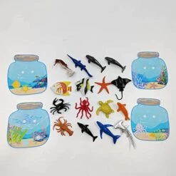 Npkgvia Children's Valentine's Day Ocean Cards 32PCS Set Marine Animals Children's Classroom Exchange Gift Toys Birthday Dog 1 Year (Sky Blue, One Size) -Folkmanis Toys Shop 41y9mqW8fSL