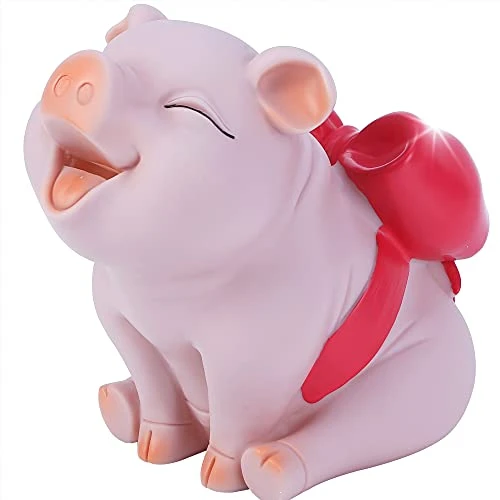 Piggy Bank With Red Bow-Knot, H&W Lovely Pig Coin Bank, Creative Shatterproof Gift Money Bank, Can Store 1000 Coins 3 Piggy Bank With Red Bow-Knot, H&W Lovely Pig Coin Bank, Creative Shatterproof Gift Money Bank, Can Store 1000 Coins