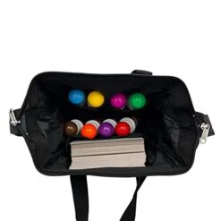 JUNWRROW Bingo Dauber Bags With 6 Exterior Pockets&3 Interior Pockets Black Bingo Tote Bag,Includes 100 Multi-Color Bingo Cards -Folkmanis Toys Shop 41yQN3qsJxL
