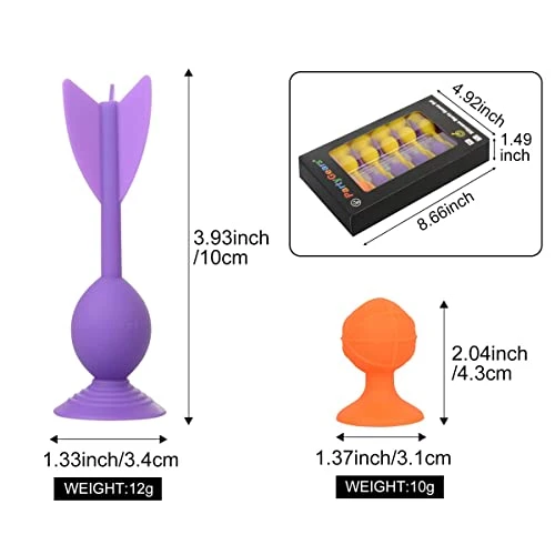PartyGears 10 Pack Silicone Suck Darts With 1 Taget Fidget Suction Cup Sports Throwing Game Toy Sets Yellow And Purple, Outdoor Indoor Game Sporting 4 PartyGears 10 Pack Silicone Suck Darts With 1 Taget Fidget Suction Cup Sports Throwing Game Toy Sets Yellow And Purple, Outdoor Indoor Game Sporting - Image 2