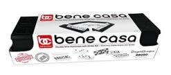 Bene Casa - Double 9 Dominoes Set With 4 Domino Trays - 55 Piece Set - Trays Convert Into Storage Box - Dominoes Feature Brass Spinners