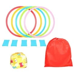 WXYZ Fun Hopscotch Ring Game For Kids, 5 Rings And 5 Connectors, 36cm/14in Agility Circle (Color : 5pcs, Size : 36cm)