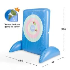 Hearthsong Giant Double-Sided Inflatable Axe-Throwing And Ball-Toss Target Game, 58.5" L X 41" W X 58.5" H, Ages 3 And Up -Folkmanis Toys Shop 41zcWWMaunL