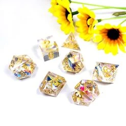 IDTQ DND Game Dice-Set Sharp Edges - Dungeons And Dragons Polyhedral Translucent Gold Dice Set RPG MTG Table Games D4 D6 D8 D10 D12 D20 (Colorful Sword) -Folkmanis Toys Shop 41zn83EeBFS