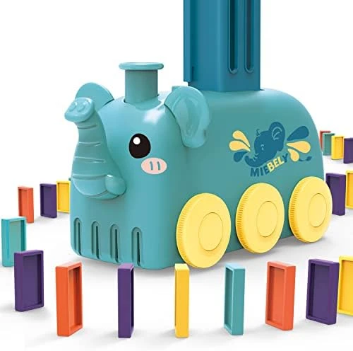 HSRBO Electric Domino Train Set 80 PCS,Train Building Stacking Block Toys,Creative Educational Gift Toy With Lights And Sound (Calf) 6 HSRBO Electric Domino Train Set 80 PCS,Train Building Stacking Block Toys,Creative Educational Gift Toy With Lights And Sound (Calf) - Image 4