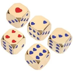 Zerodeko 5Pcs Metal Dice Set, D6 Dice Love Heart Dice Toys Colorful Dice Table Board Game Dice Role Game Props Math Learning Supplies Party Game Favors For Valentine, Bar, KTV (1)