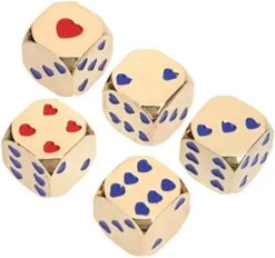 Zerodeko 5Pcs Metal Dice Set, D6 Dice Love Heart Dice Toys Colorful Dice Table Board Game Dice Role Game Props Math Learning Supplies Party Game Favors For Valentine, Bar, KTV (1) 17 Zerodeko 5Pcs Metal Dice Set, D6 Dice Love Heart Dice Toys Colorful Dice Table Board Game Dice Role Game Props Math Learning Supplies Party Game Favors For Valentine, Bar, KTV (1) -Folkmanis Toys Shop 41zrQRuU6aL. AC 1