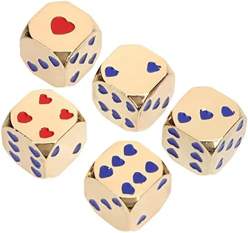 Zerodeko 5Pcs Metal Dice Set, D6 Dice Love Heart Dice Toys Colorful Dice Table Board Game Dice Role Game Props Math Learning Supplies Party Game Favors For Valentine, Bar, KTV (2) 9 Zerodeko 5Pcs Metal Dice Set, D6 Dice Love Heart Dice Toys Colorful Dice Table Board Game Dice Role Game Props Math Learning Supplies Party Game Favors For Valentine, Bar, KTV (2) - Image 7