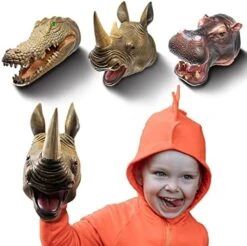 TXYAON Dinosaur Hand Puppets, Soft Rubber Toys Set, Realistic Golden Eye Tyrannosaurus Rex, Dilophosaurus, Velociraptor Puppet Toys For Kids Boys Girls Adult, 3 Pack/Set -Folkmanis Toys Shop 51 RwH4docL. AC