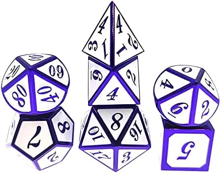 Seven Seas Pirates Metal Blood-Like Paint Splattered Antique Silver Dice Set With Hexagon Wooden Display Box And Magnetic Lid 14 Seven Seas Pirates Metal Blood-Like Paint Splattered Antique Silver Dice Set With Hexagon Wooden Display Box And Magnetic Lid - Image 12