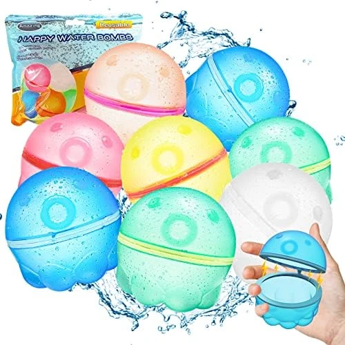 Reusable Water Balloons For Kids, 12 Pcs Magnetic Water Balloons Self-Sealing Pool Toys, Refillable Water Balloons For Outoor Water Fight Games, Summer Toys For Beach Yard Garden (Poop) 12 Reusable Water Balloons For Kids, 12 Pcs Magnetic Water Balloons Self-Sealing Pool Toys, Refillable Water Balloons For Outoor Water Fight Games, Summer Toys For Beach Yard Garden (Poop) - Image 10