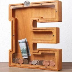 Wooden Letter Piggy Bank For Kids Boys Girls Large 26 Alphabet Money Bank Personalized Custom Name Transparent Saving Coin Bank, Perfect Christmas,Birthday Gift For Kids Adults And Home Decoration (C) -Folkmanis Toys Shop 5109jV1DQxL. AC