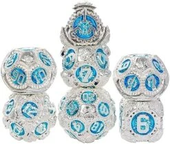 IUSTIDIE Metal Dice Set D&D, 7-Die DND Dice Metal Gear Dice With Dice Gift Bag For DND Dungeons And Dragons Role Playing Games (Red Copper Blue) -Folkmanis Toys Shop 510HV7WFr0L. AC