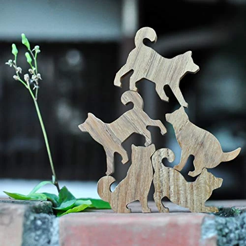 COMMA Wooden Shiba Dog Stack Set #2 (Blue Label, 6 Kittens) 5 COMMA Wooden Shiba Dog Stack Set #2 (Blue Label, 6 Kittens) - Image 3