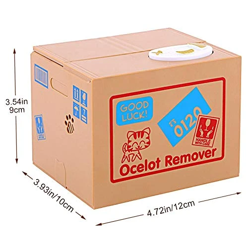 Cat Piggy Bank, 4.72 X 4.13 X 3.86 Inch Automatic Kitty Stealing Coin Penny Cents Money Collecting Saving Box Gift For Kids Children Christmas (Batteries Not Included) 5 Cat Piggy Bank, 4.72 X 4.13 X 3.86 Inch Automatic Kitty Stealing Coin Penny Cents Money Collecting Saving Box Gift For Kids Children Christmas (Batteries Not Included) - Image 3