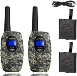 Retevis RT628 Walkie Talkies For Kids Rechargeable,Long Range 2 Way Radio 22 CH Backlit LCD Screen VOX,Toys Gifts For 5-14 Years Old Boys Girls,Indoor Outdoor Adventure(Red, 2 Pack) -Folkmanis Toys Shop 510TaUjq9lL. AC