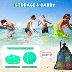 SCUATANBE 12PCS Reusable Magnetic Water Balloons, Self-Sealing Quick Fill Water Bomb Toys For Kids Age 4-8, Refillable Water Splash Balls For Summer Party Pool Outdoor Toys For Kids Ages 8-12 -Folkmanis Toys Shop 510VxjjxZaL
