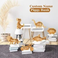 Custom Kids Animal Piggy Bank, Make Your Own Name Animal Piggy Bank, Wooden Kids Coin Bank Toy For Boys Girls Birthday By ALBK (Bird) -Folkmanis Toys Shop 510WU5J3pcL
