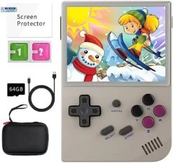 RG35XX Handheld Game Console , 3.5 Inch IPS Screen Linux System Built-in 64G TF Card 5474 Classic Games Support HDMI TV Output (Gray) -Folkmanis Toys Shop 510eCseDL. AC