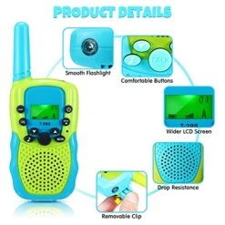 HyDren 8 Pack Kids Walkie Talkies Toys, Outdoor Toys For Boys Girls, 22 Channels 3 Miles Range Rechargeable 3-12 Year Old Girls Birthday Christmas Party Gifts -Folkmanis Toys Shop 510iJgNtMOL