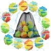 Reusable Water Balloons For Kids, Silicone Refillable Water Balloons, Water Splash Balls Summer Water Toy For Boys Girls With Mesh Bag, Pool Beach Outdoor Water Fight Games (12Pcs) -Folkmanis Toys Shop 510jL6EXVaL