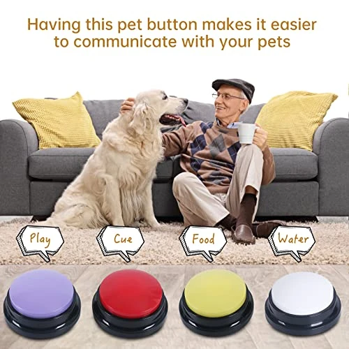 PELTEFLU Voice Recording Button, 30 Second Record Button For Dog Pet Interactivity, Gift For Friend, Family, 8 Color Have Coffee And White 5 PELTEFLU Voice Recording Button, 30 Second Record Button For Dog Pet Interactivity, Gift For Friend, Family, 8 Color Have Coffee And White - Image 3
