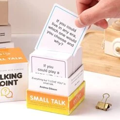 TALKING POINT CARDS Small Talk | Conversation Starters | Friendly Icebreakers For Friends, Coworkers, Family, Dates, & Acquaintances | Fun For Parties, Road Trips, Vacation Game Night | 200 Cards