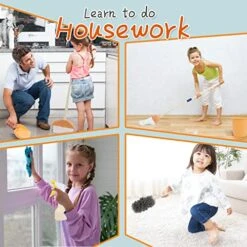 Kids Cleaning Set Household Toys, Pretend Play House Cleaning Kit, Child Size Little Housekeeping Supplies, Play Kitchen Housework Tools, Ideal Christmas Birthday Gift For Toddlers Girls Boys Children -Folkmanis Toys Shop 5111ELp8UoL