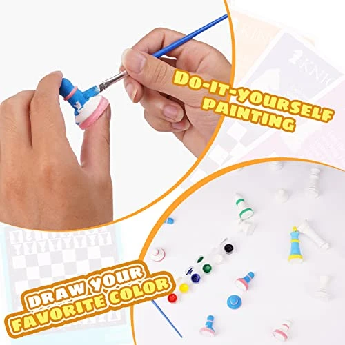 Painting Chess Set For Kids- Hand Painting Kit For Kids (2 In 1) Kids Arts And Crafts Set Painting Your Own Chess Set Painting Toys Colorful Plaster Chess Pieces Education Toys 4 Painting Chess Set For Kids- Hand Painting Kit For Kids (2 In 1) Kids Arts And Crafts Set Painting Your Own Chess Set Painting Toys Colorful Plaster Chess Pieces Education Toys - Image 2