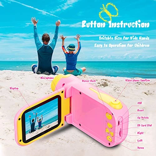 Engpure Kids Camera, Kids Video Camcorder Camera Toys For 3-10 Years HD Children Videos Recorder For Boys Girls Toys, With 32GB Micro SD Card (Pink) 4 Engpure Kids Camera, Kids Video Camcorder Camera Toys For 3-10 Years HD Children Videos Recorder For Boys Girls Toys, With 32GB Micro SD Card (Pink) - Image 2