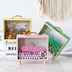 Bsetain Piggy Bank Children's Toy Money Box Wooden Frame Piggy Bank Creative Money Savings Bank Currency Bank Natural Wood Coin Bank Desk Decoration Piggy Banks Furniture Games (Color : Pink) -Folkmanis Toys Shop 5117NXsAoyL