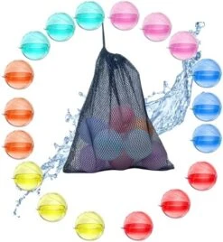Lileigh Reusable Water Balloons, Summer Water Toys, Outdoor Toys, Pool Toys, Self-Sealing Water Bomb For Kids Adults, Silicone Water Ball Easy Quick Fill, Fun Splash Water Bomb Party Supplies(18 PCS) -Folkmanis Toys Shop 511IErynTHL. AC