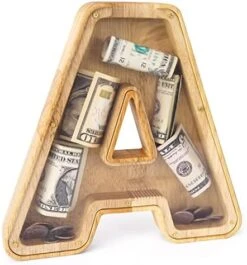 WOOD CITY Letter Piggy Bank For Adults Boys Girls Kids, Wooden 9 Inch Large Personalized Bills And Coins Bank Money Box, Customized Name DIY Creative Gift For Real-Money, Alphabet Decorations (B) 21 WOOD CITY Letter Piggy Bank For Adults Boys Girls Kids, Wooden 9 Inch Large Personalized Bills And Coins Bank Money Box, Customized Name DIY Creative Gift For Real-Money, Alphabet Decorations (B) -Folkmanis Toys Shop 511LocVDGAL. AC