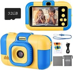 SUZIYO Kids Camera, Digital Video Camcorder Dual Lens 1080P 2.4 Inch HD,Best Birthday Electronic Toys Gifts For Toddlers Age 3-10 Years Old Boys Grils Children (with 32G Micro SD Card,Blue) -Folkmanis Toys Shop 511Nqu6mP2L. AC