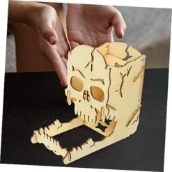 FELTECHELECTR Dice Tower Wooden Dice Dispenser Prop Game Dice Game Kit Dice Organizer Dice Game Supply Dice Toys Tower Dice Rolling Prop Skull Wood Skeleton Ornaments Wood Dice Tower -Folkmanis Toys Shop 511UwoiTZSL