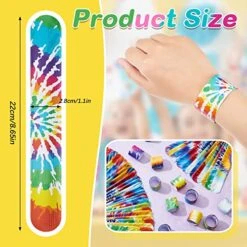 48 Pcs Tie Dye Slap Bracelets Tie Dye Party Favors, Colorful Tie Dye Wristbands Bracelets For Kids Boys And Girls, Goodie Bag Fillers, Carnival Prize, Birthday Party Decorations