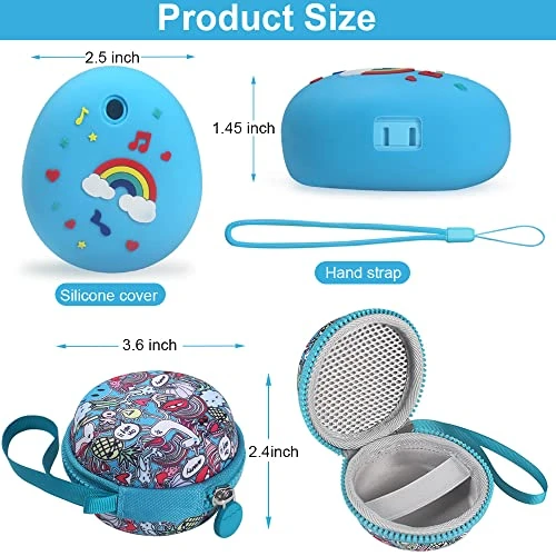 OUKNAK Carrying Case And Silicone Cover For Tamagotchi Pix, Hard EVA Case Soft Skin Storage Bag For Tamagotchi Pix Virtual Pet Machine-Blue 8 OUKNAK Carrying Case And Silicone Cover For Tamagotchi Pix, Hard EVA Case Soft Skin Storage Bag For Tamagotchi Pix Virtual Pet Machine-Blue - Image 6