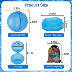 Reusable Water Balloons, 6 Packs Water Bomb Balloons Latex-Free Silicone Water Splash Ball With Mesh Bag, Self Sealing Quick Fill Summer Pool Toys Splash Balls For Boys And Girls -Folkmanis Toys Shop 511nCS3nh9L