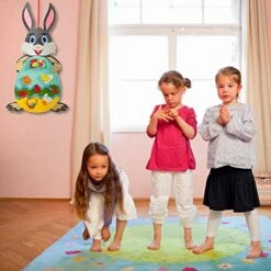 Fuovt 27Pcs Easter Bunny Felt Board, DIY Felt Crafts Hanging Ornaments Set For Kids, Felt Wall Activities For Toddlers, Wall Window Decor Bunny Backdrop Easter Games Party Supplies (Gray) -Folkmanis Toys Shop 511sxADBXsL