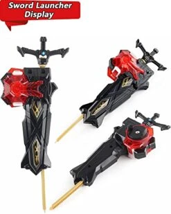 Desamvap Bey Battling Tops Burst Power Custom Sword Launcher, Bey Launcher LR Left Right Spin DB Layer System B-200 Xiphoid Xcalibur Compatible With All Bey Burst Series (Black) 14 Desamvap Bey Battling Tops Burst Power Custom Sword Launcher, Bey Launcher LR Left Right Spin DB Layer System B-200 Xiphoid Xcalibur Compatible With All Bey Burst Series (Black) -Folkmanis Toys Shop 511zvqu2E8L