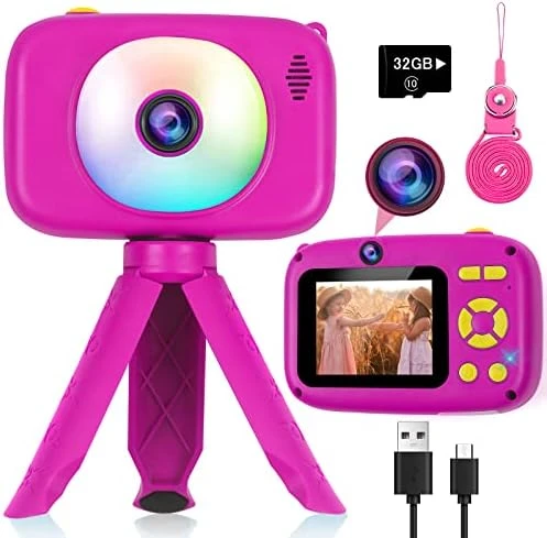Elimiic Kids Camera Toys - Upgrade Selfie Camera For 4-8 Year Old Girls, Time Lapse Camera With 32G Memory Card For Girls Age 3-6 (Red) 8 Elimiic Kids Camera Toys - Upgrade Selfie Camera For 4-8 Year Old Girls, Time Lapse Camera With 32G Memory Card For Girls Age 3-6 (Red) - Image 6