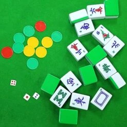 ORIENTOOLS Chinese Mahjong Game Set - 1.5" Large Mah Jongg Set - Green Mahjong Tiles Set Contains 144 Melamine Tiles, 2 Spare Tiles 13 ORIENTOOLS Chinese Mahjong Game Set - 1.5" Large Mah Jongg Set - Green Mahjong Tiles Set Contains 144 Melamine Tiles, 2 Spare Tiles -Folkmanis Toys Shop 5127LZa7RbL