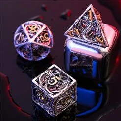 Metal Dragon DND Dice Set,Copper Material D&D Style Dice For Medieval Fantasy RPG,7 Dies With Tin Box,Silver Dragon 13 Metal Dragon DND Dice Set,Copper Material D&D Style Dice For Medieval Fantasy RPG,7 Dies With Tin Box,Silver Dragon -Folkmanis Toys Shop 512Fy5EMH7L