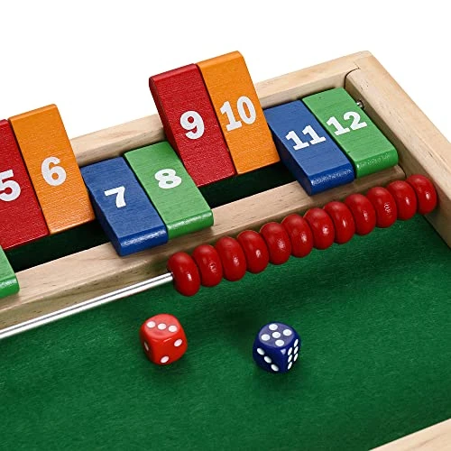 Sterling Games 12 Numbers Shut The Box Game With Abacus Counting Beads Wooden Math Dice Game For Kids And Small Children 5 Sterling Games 12 Numbers Shut The Box Game With Abacus Counting Beads Wooden Math Dice Game For Kids And Small Children - Image 3